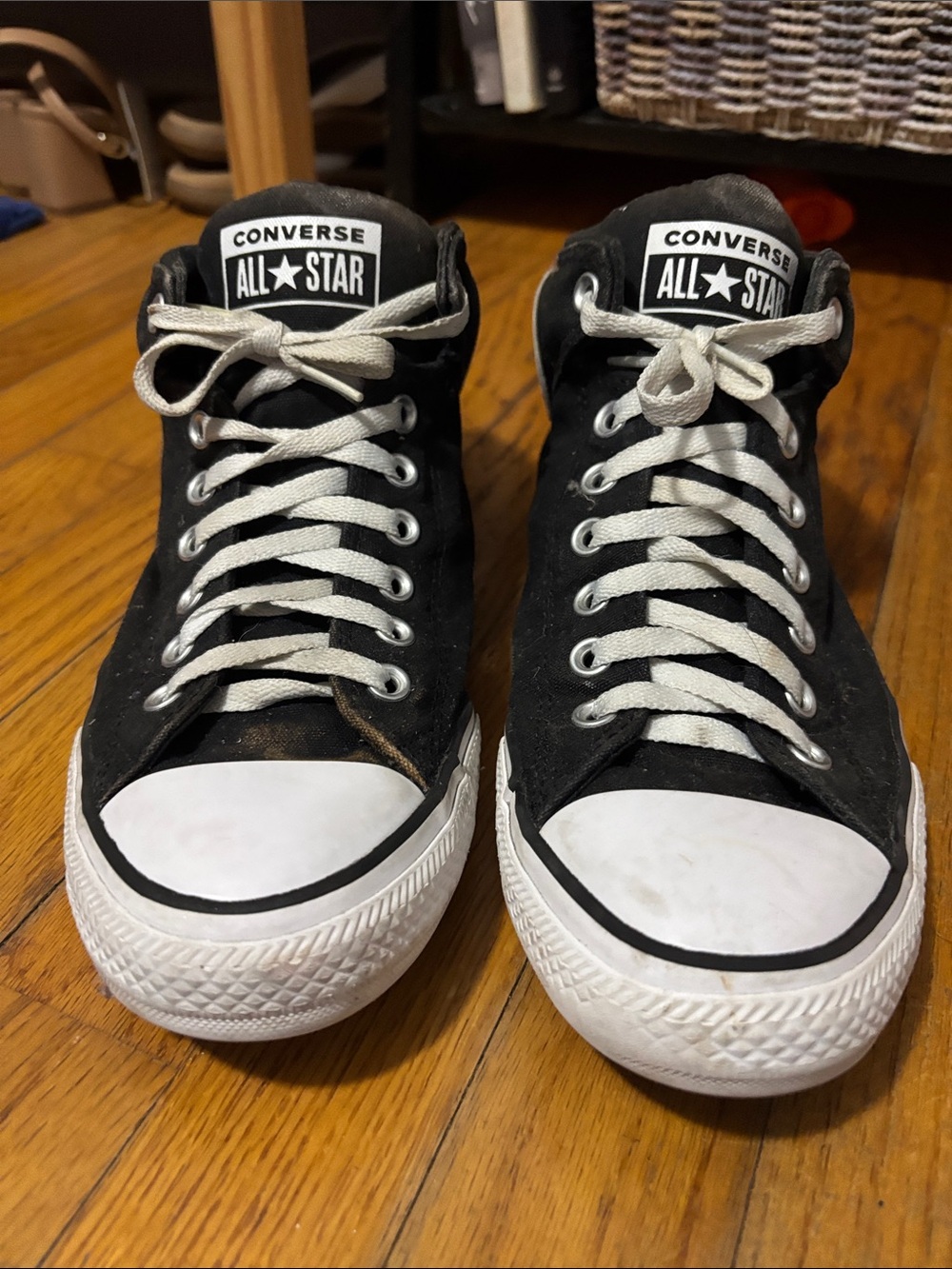 Converse Black and White High-Top All Star Sneakers - Picture 3 of 9